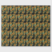 CottageCore Sonnenblumenmuster Geschenkpapier (Flach)