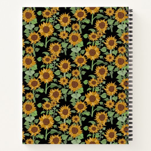 CottageCore Sonnenblumenmuster Notizblock (Rückseite)