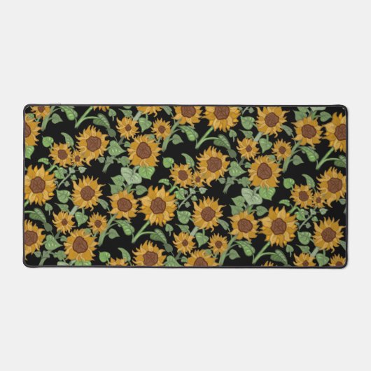 CottageCore Sonnenblumenmuster Schreibtischunterlage (Vorderseite)