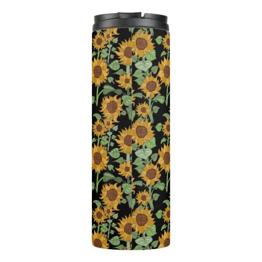 CottageCore Sonnenblumenmuster Thermosbecher (Rückseite)