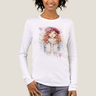 Cottagecore-Stil-Rosen-Blumenmädchen-Grafik-T-Shir Tri-Blend Shirt