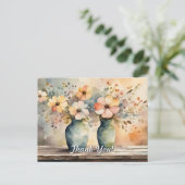 Cottagecore-Sträuße Danke Postkarte (Stehend Vorderseite)