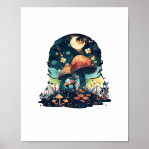 Cottagecore und ästhetische Goblincore Pilzmesse Poster