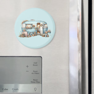 Cottagecore Vintage Floral Camper Boho Akzente Magnet