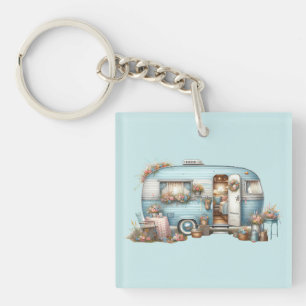 Cottagecore Vintage Floral Camper Boho Akzente Schlüsselanhänger
