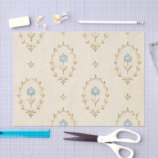 Cottagecore Vintage Floral Seidenpapier (Handwerk)