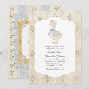 Cottagecore Vintage Silly Goose Babyparty Einladung