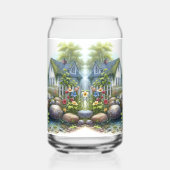 Cottagecore-Vogelhaus-Garten-Aquarell Dosenglas (Links)