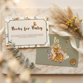 Cottagecore-Wald-Baby-Party Wald Begleitkarte