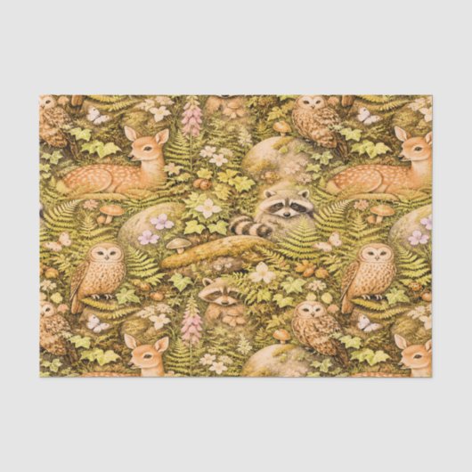 Cottagecore-Waldtier-Seidenpapier Seidenpapier (Vorderseite)