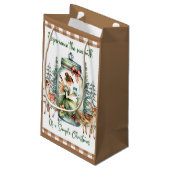 Cottagecore Weihnachtswärme Geschenktasche Kleine Geschenktüte (Rückseite Schrägansicht)