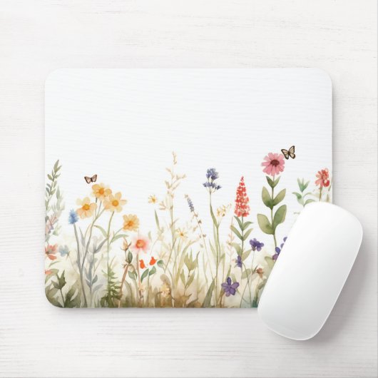 Cottagecore-Wildblumen-Schreibtischunterlage Vinta Mousepad (Mit Mouse)