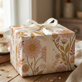 Cottagecore-Wildflower-Geburtstags-Blumen-Mama Geschenkpapier