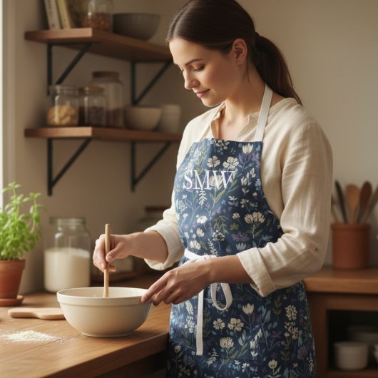 Cottagecore Wildflower – Personalized Monogram Schürze