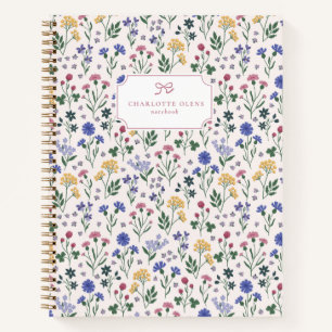 Cottagecore-Wildflower-Schleifen-Notizbuch Notizblock
