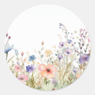 Cottagecore-Wildflower-Unterlage Floral Runder Aufkleber
