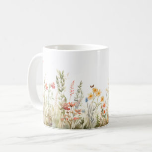 Cottagecore-Wildflower-Unterlage Vintage-Blumenmus Kaffeetasse