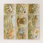 Cottagecore-Wildflowergarten-Patchwork Puzzle (Horizontal)