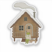 Cottagecore-Winter-Frosch-Illustrationsgeschenk Aufkleber (Vorderseite)