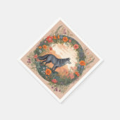 Cottagecore-Wolf Serviette (Ecke)
