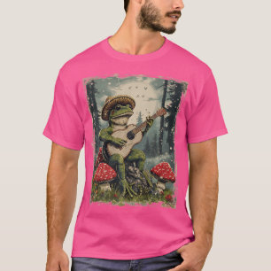 Cottages-Ästhetik-Frosch mit Banjo-Gitarre unter T-Shirt