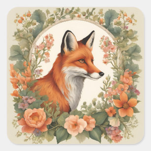 Cottages Fox Quadratischer Aufkleber