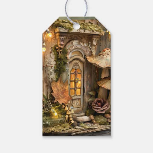 Cottages Mushroom Fairy House Geschenkanhänger (Vorderseite)