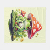 Cottages Toadstool Pilz und Frosch Fleecedecke (Vorderseite (Horizontal))