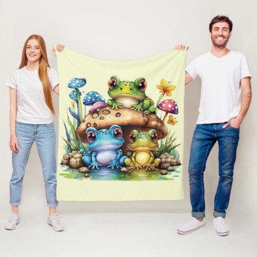 Cottages Toadstool Pilz und Frosch Fleecedecke (Beispiel)