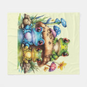 Cottages Toadstool Pilz und Frosch Fleecedecke (Vorderseite (Horizontal))
