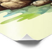 Cottages Toadstool Pilz und Frosch Fotodruck (Ecke)
