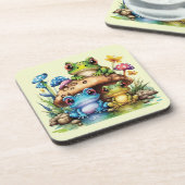 Cottages Toadstool Pilz und Frosch Getränkeuntersetzer (Linke Seite)