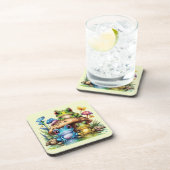 Cottages Toadstool Pilz und Frosch Getränkeuntersetzer (Rechte Seite)