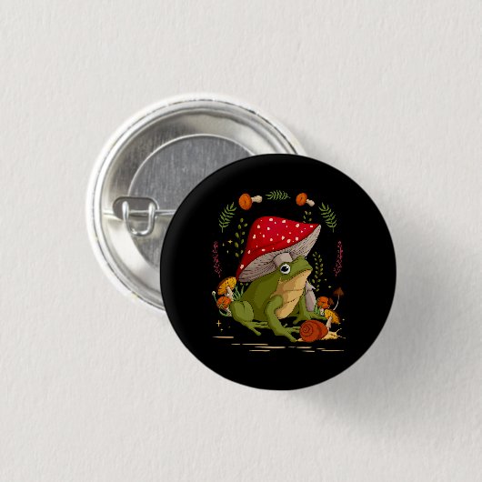 Cottailcore Fairycore Ästhetischer Frosch Schnecke Button (Vorne & Hinten)
