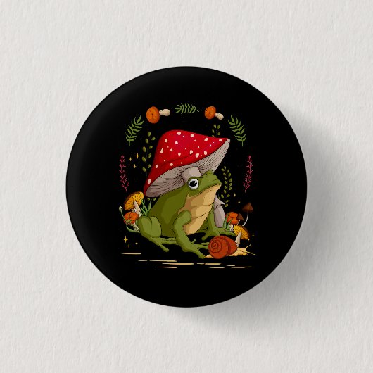Cottailcore Fairycore Ästhetischer Frosch Schnecke Button (Vorderseite)