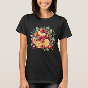Cottailcore Wasserfarbene Pfirsiche Kirschen Stran T-Shirt