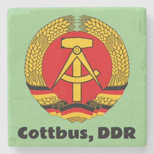 Cottbus, DDR, DDR Ossi Steinuntersetzer (Vorderseite)