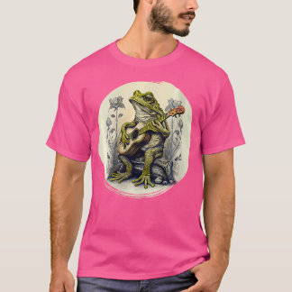 Cottcore-Frosch mit akustischer Gitarre T-Shirt