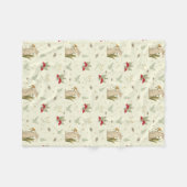 Cottecore Beige Botanische Rote Pilzlandschaft Fleecedecke (Vorderseite (Horizontal))