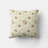 Cottecore Beige Botanische Rote Pilzlandschaft Kissen (Rückseite)