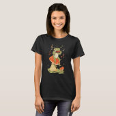 Cottecore Frosch Spiel Harmonica Player Mushroom T-Shirt (Vorne ganz)