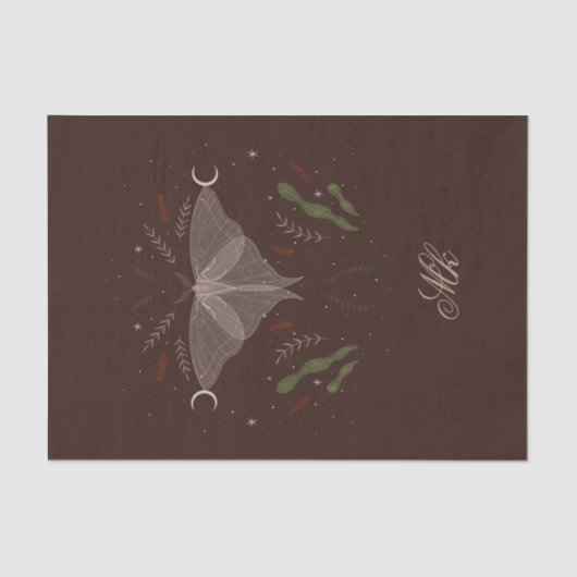 Cottecore Moth Personalisiert Throw Kissen Seidenpapier (Vorderseite)