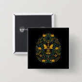 CottemCore Boho Blume Skandinavische Folklorekunst Button (Vorne & Hinten)