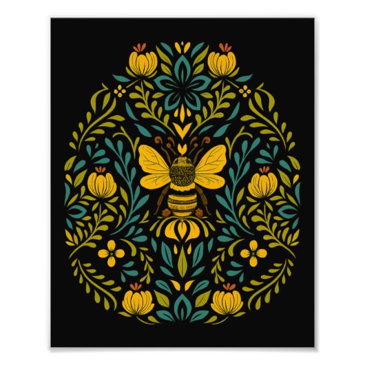 CottemCore Boho Blume Skandinavische Folklorekunst Fotodruck (Vorne)