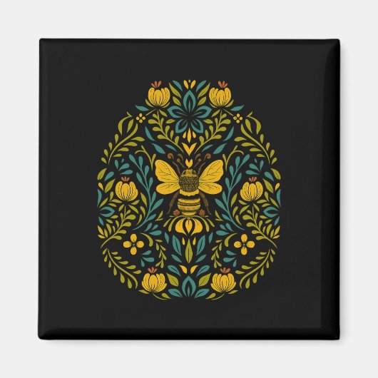 CottemCore Boho Blume Skandinavische Folklorekunst Magnet (Vorne)