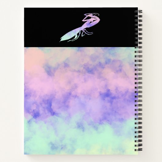 Cotten Candy Clouds Praying Mantis Notizblock (Rückseite)