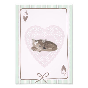 Cotteque süße Reh Karte rosa Poster Wandkunst