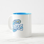 Cottey College Comets Zweifarbige Tasse (Vorderseite Links)
