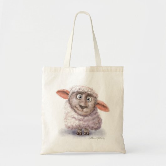Cotton Ball Sheep Cartoon Tragetasche (Vorne)