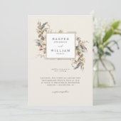 Cotton-beige-Hochzeit Einladung (Stehend Vorderseite)